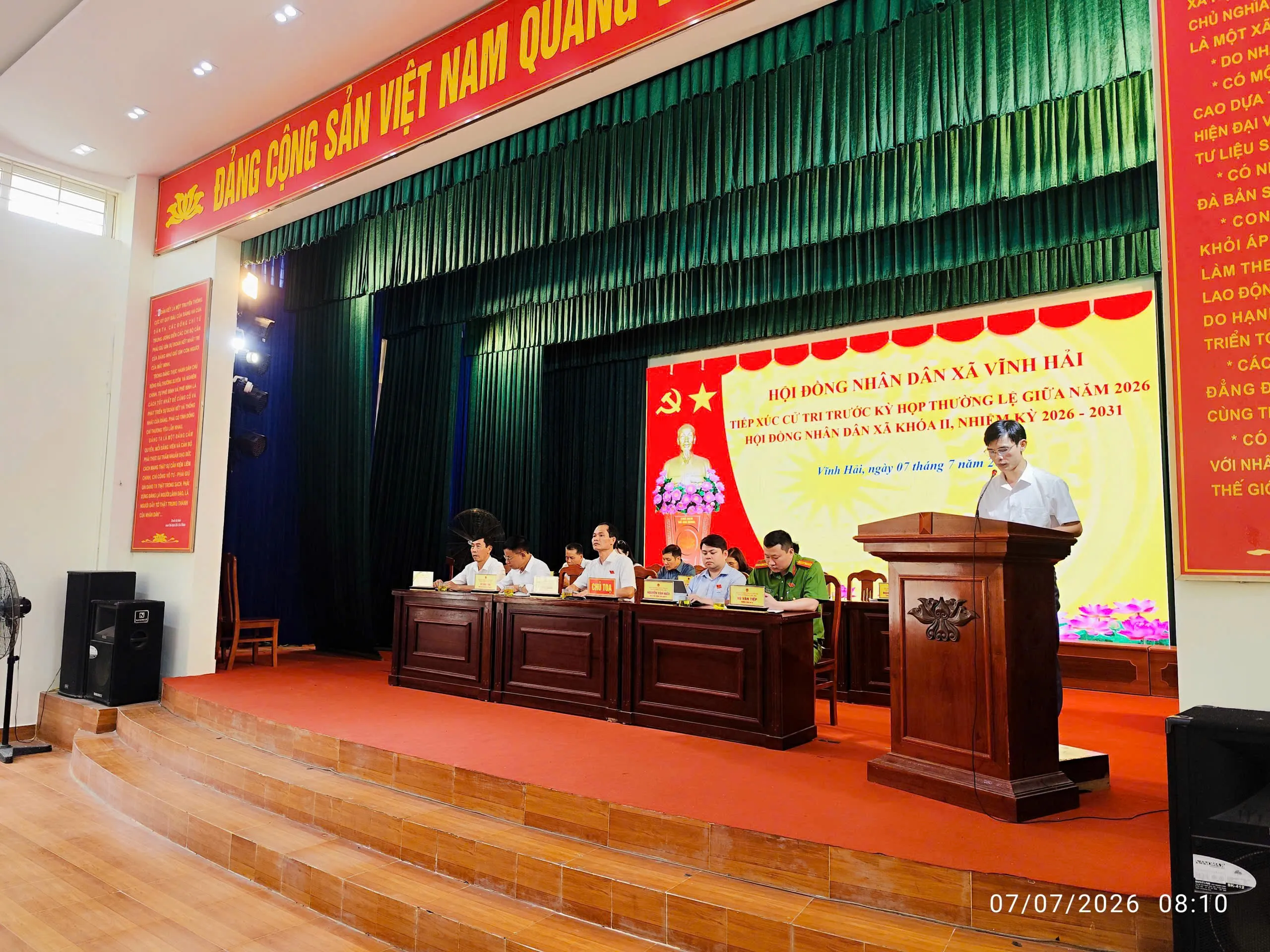 Hội đồng nhân dân xã Vĩnh Hải tổ chức tiếp xúc cử tri trước kỳ họp thường lệ giữa năm 2026 HĐND xã khóa II, nhiệm kỳ 2026 - 2031 2